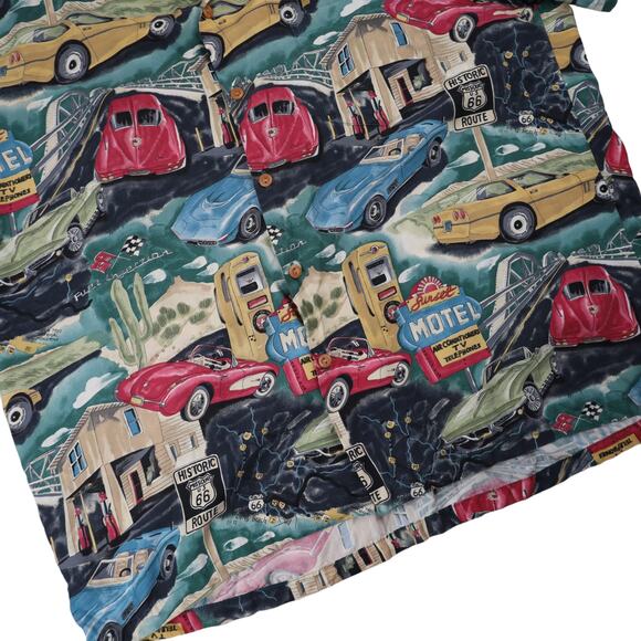 Vintage Paradise Found Hot Rod Muscle Car Allover Print Hawaiian Shirt - Picture 4 of 9